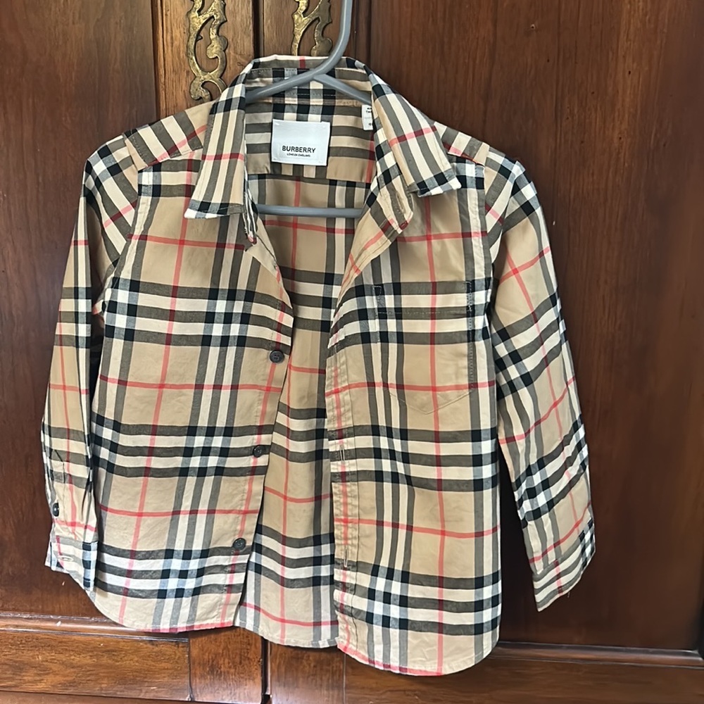 Vintage Burberry check stretch cotton skirt